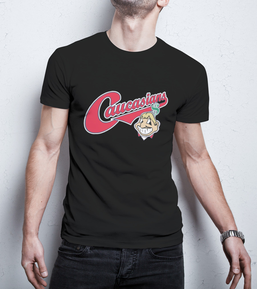 Caucasians Logo Parody For Cleveland Indians Fans T-Shirt