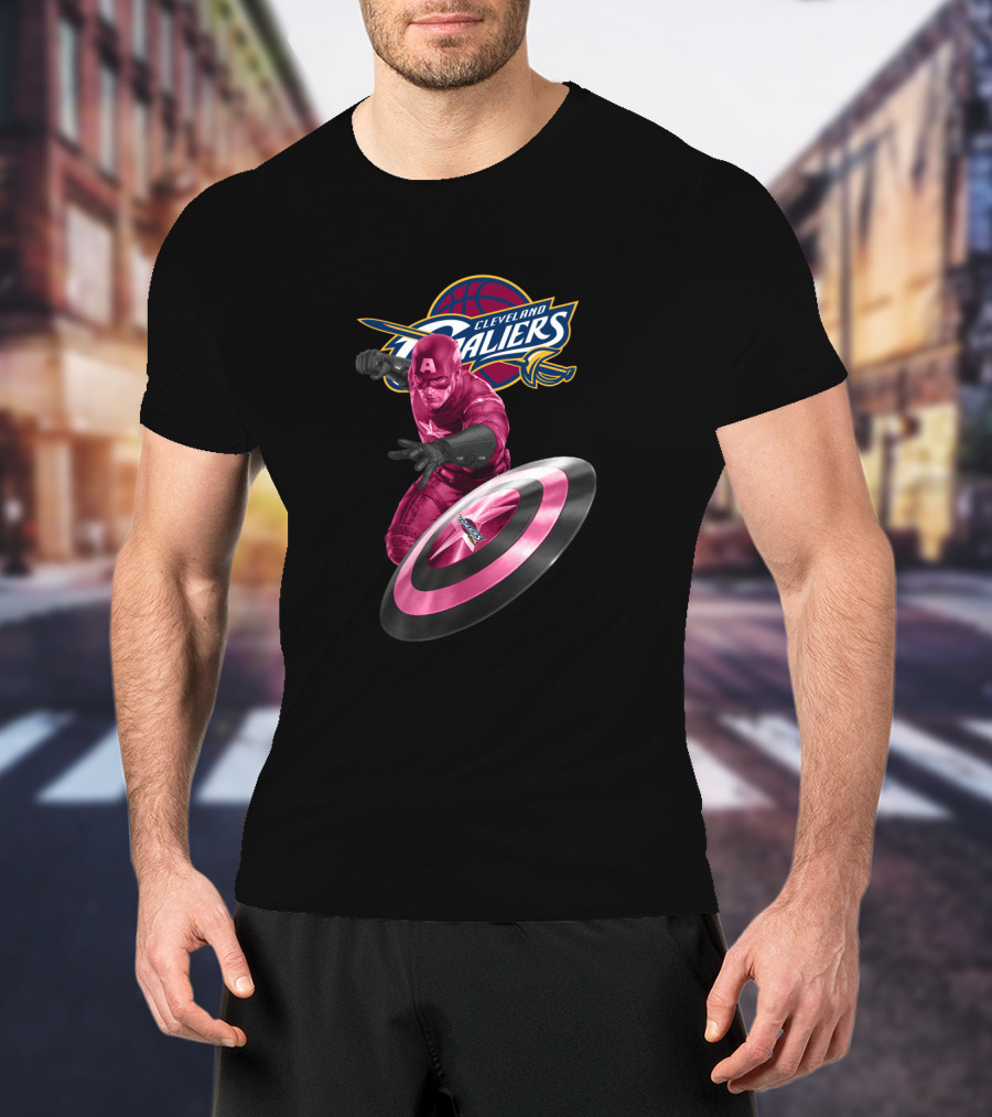 Cleveland Cavaliers Captain America Crossover Shield T-Shirt