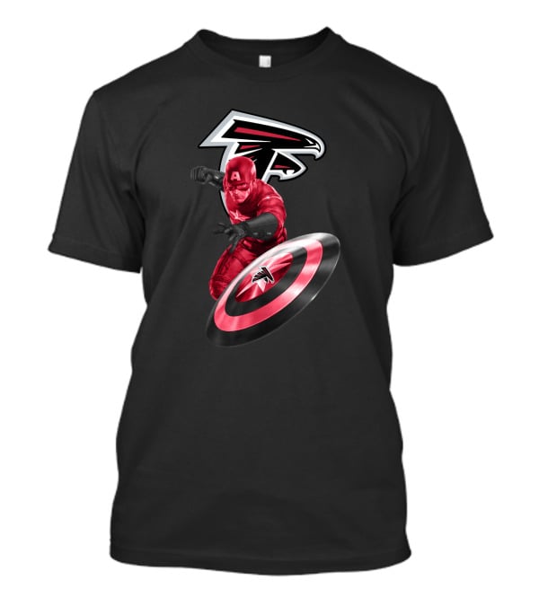 Atlanta Falcons Captain America Shield Fan Collaboration T-Shirt