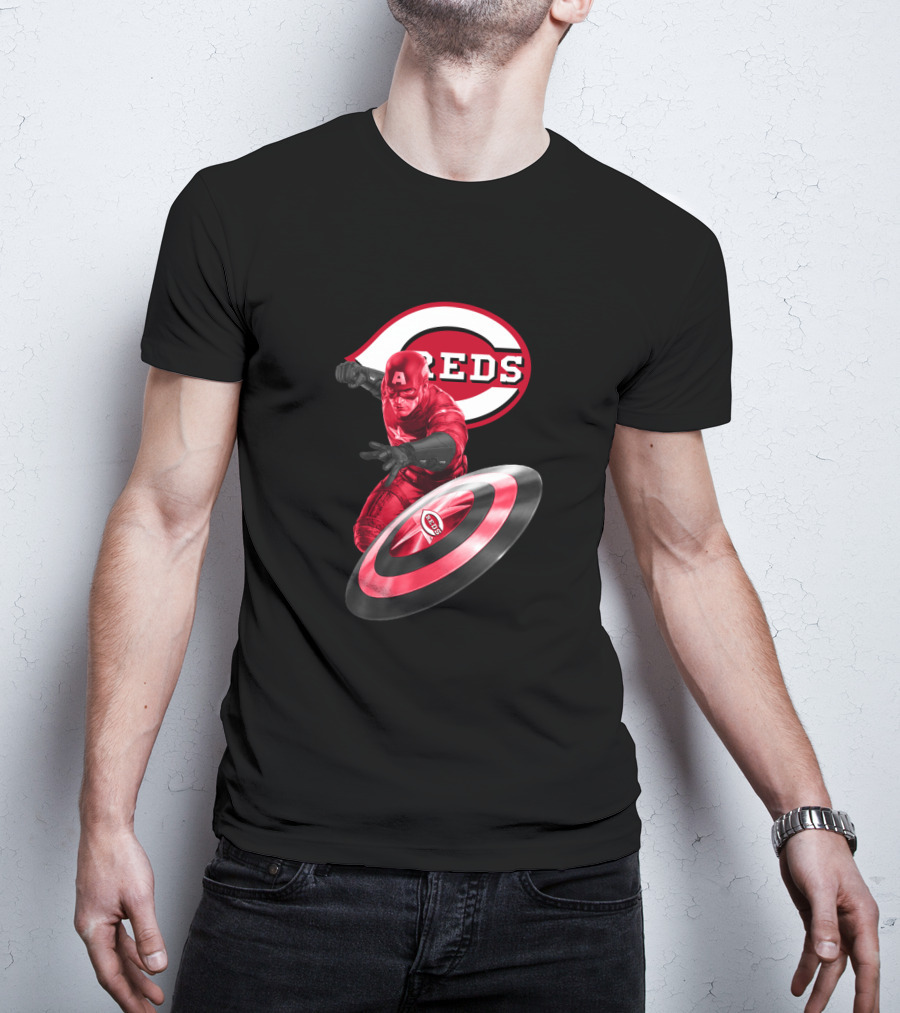 Cincinnati Reds Captain America Crossover Fan T-Shirt