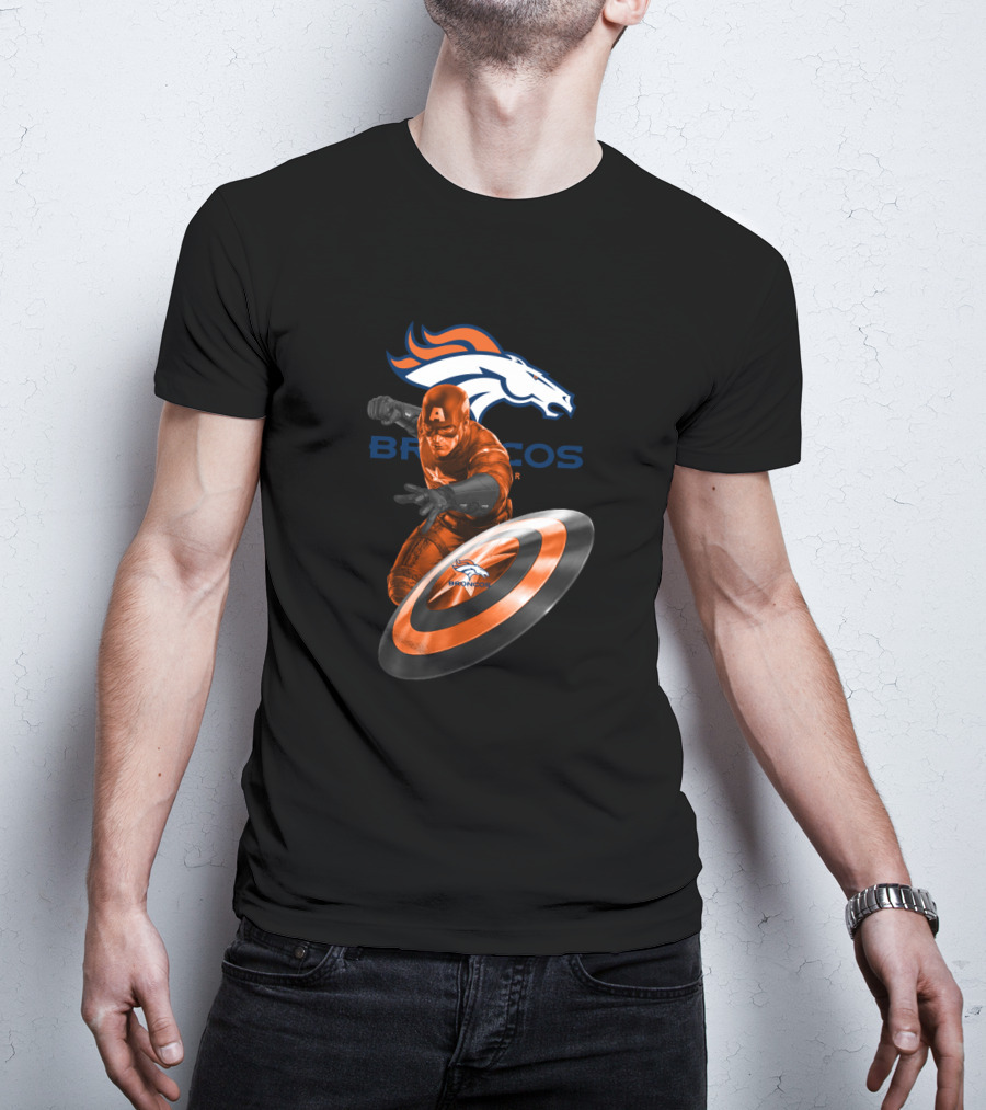 Denver Broncos Captain America Marvel Fans T-Shirt