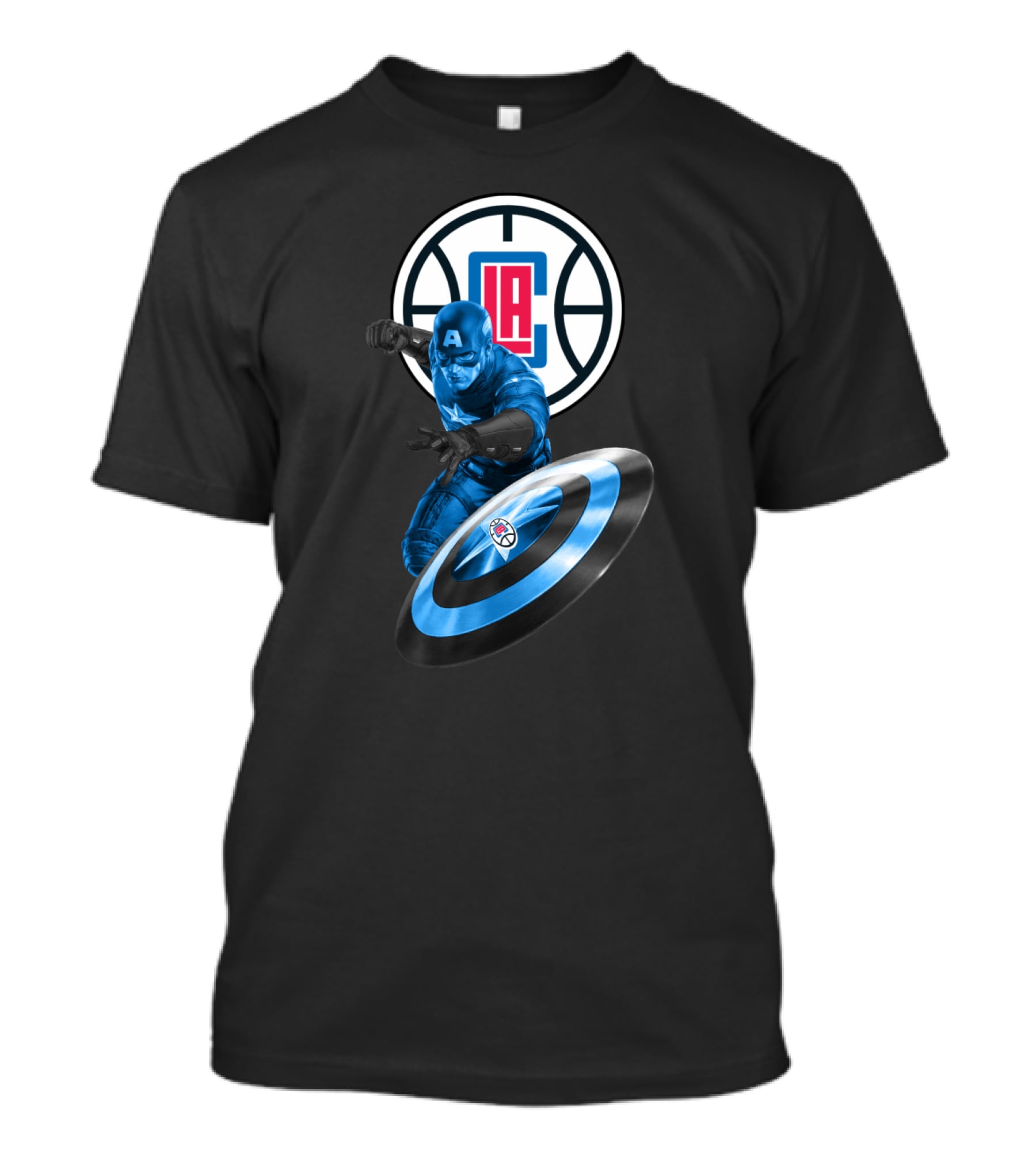 La Clippers And Captain America Shield Hero Crossover T-Shirt