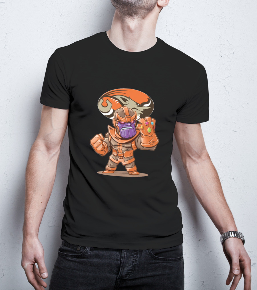 Thanos Infinity Gauntlet Cleveland Browns Fan Crossover T-Shirt