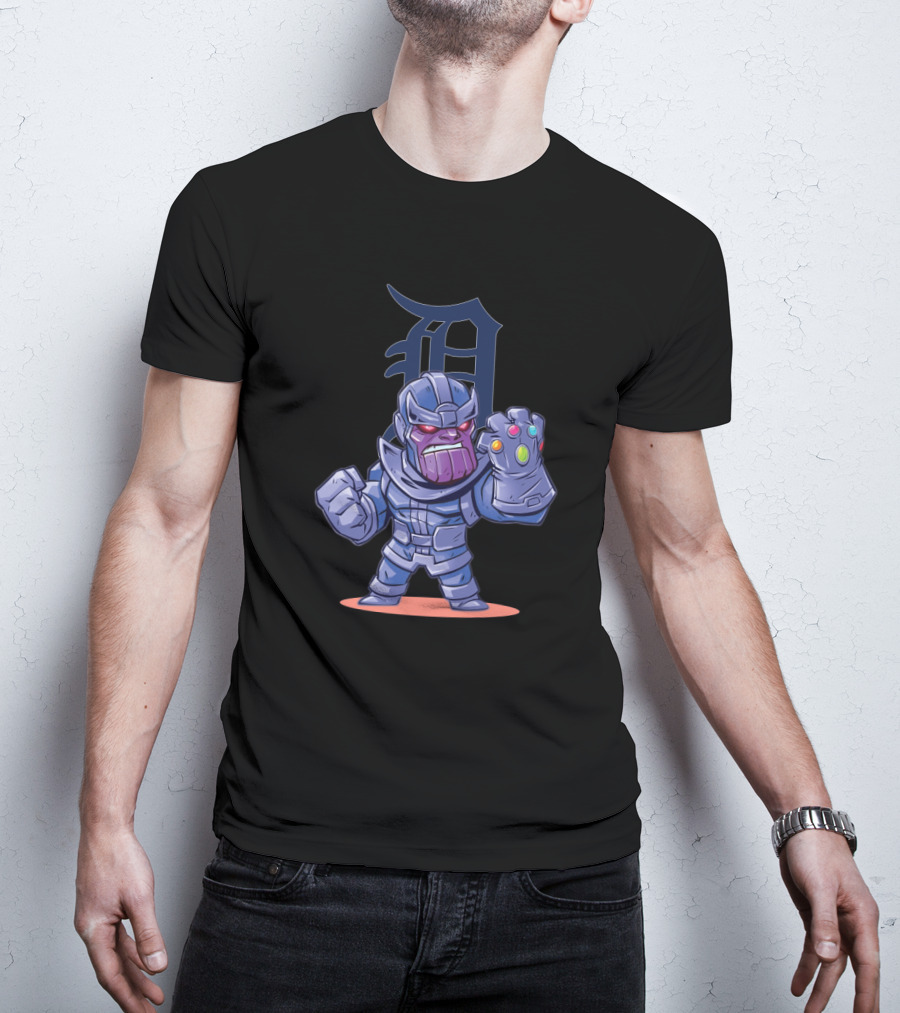 Thanos Gauntlet Pose With Detroit Tigers T-Shirt