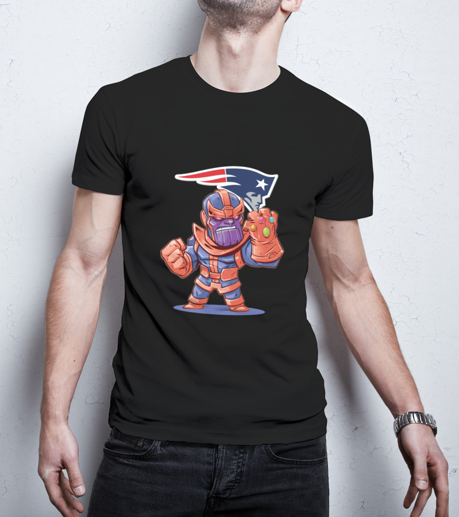 Thanos Meets New England Patriots Fans Crossover Character Mashup T-Shirt