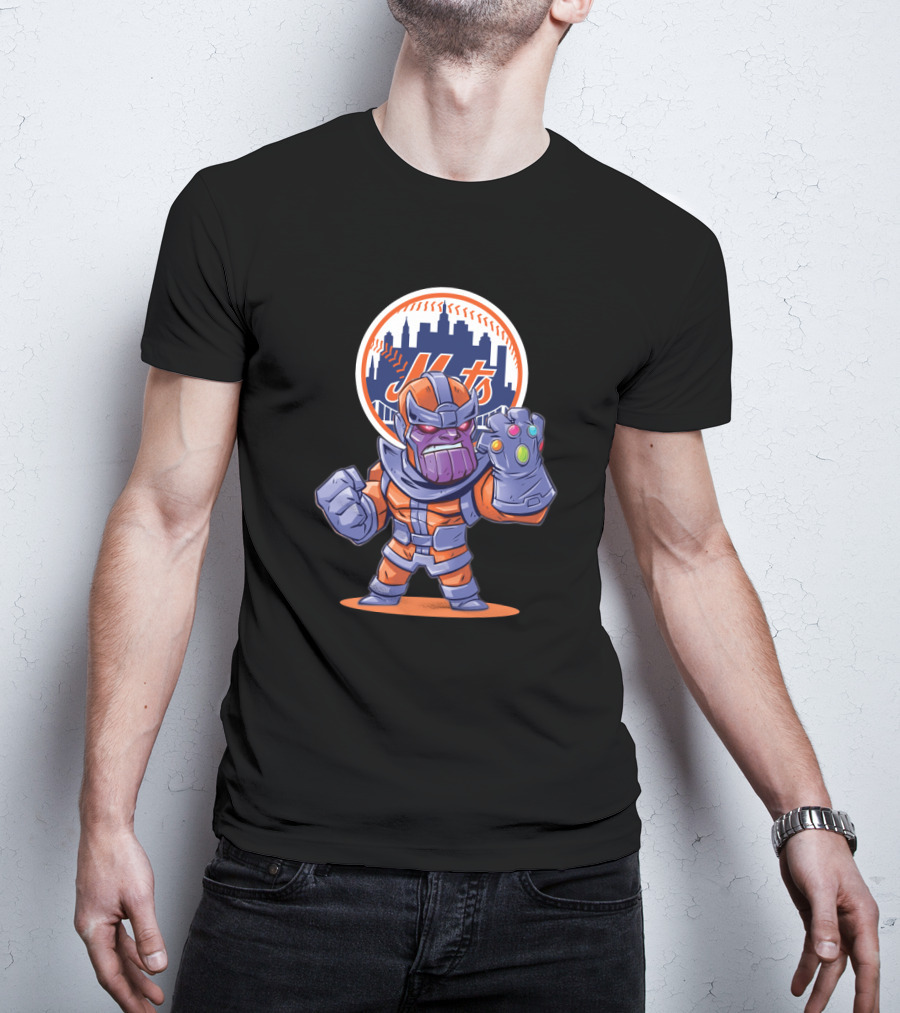 Thanos Ny Mets Fans Infinity Gauntlet Baseball Crossover T-Shirt