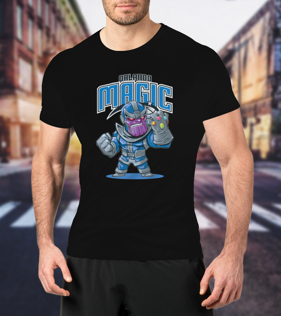 Orlando Magic Thanos Infinity Gauntlet Fan Crossover T-Shirt