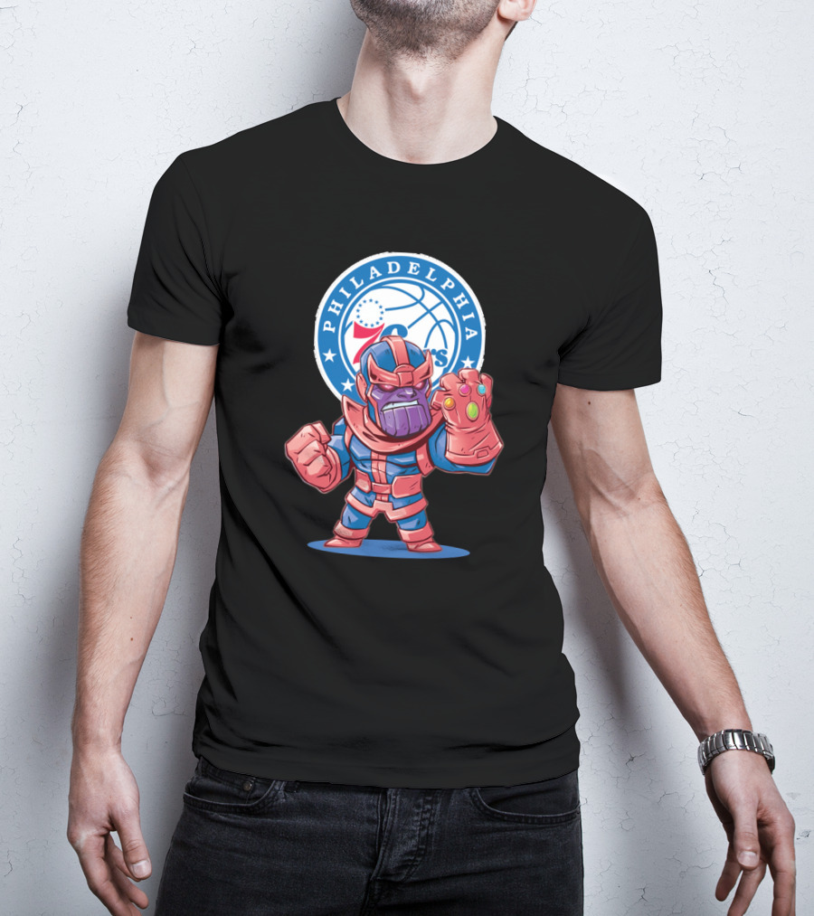 Philadelphia 76ers Marvel Thanos Crossover T-Shirt