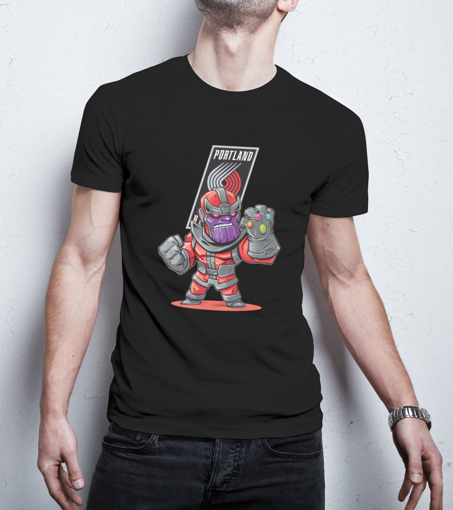 Thanos Portland Trail Blazers Infinity Gauntlet Crossover T-Shirt