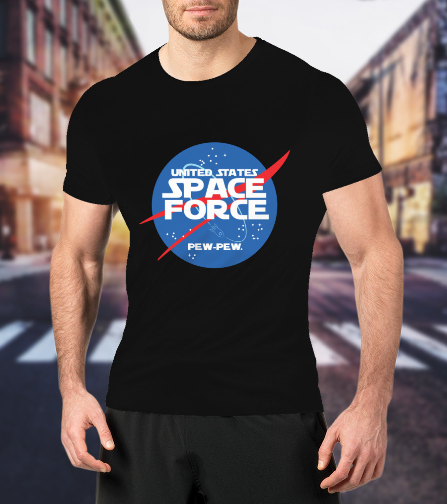 United States Space Force Pew Pew Parody NASA T-Shirt