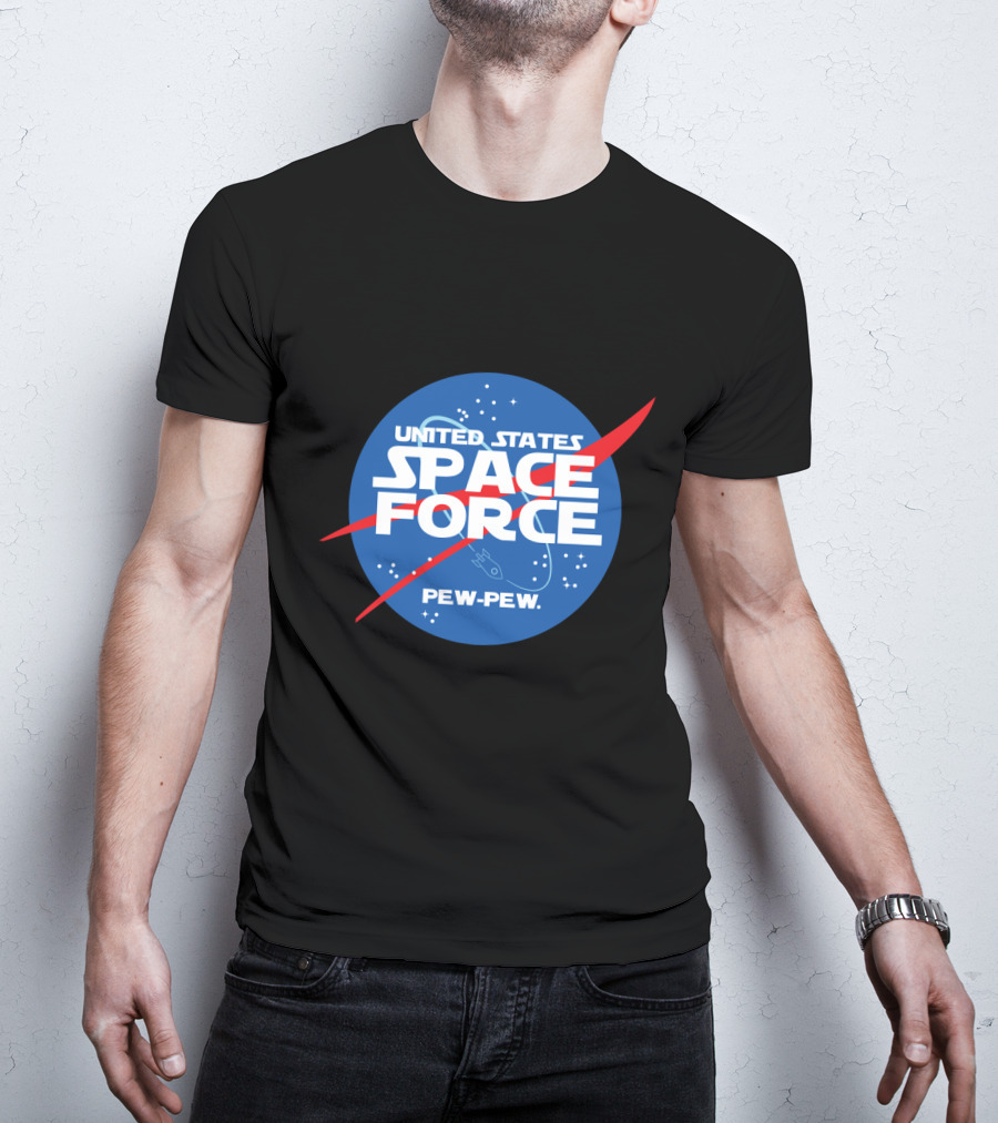 United States Space Force Pew Pew Parody NASA T-Shirt