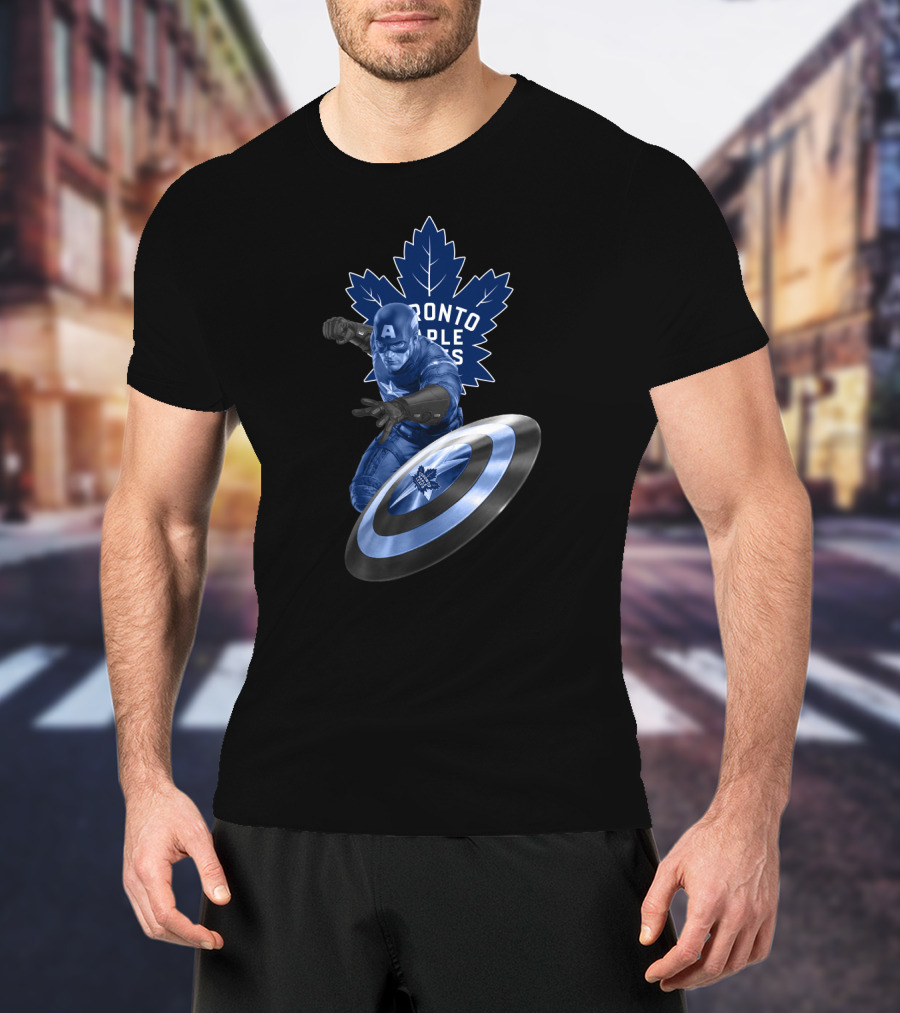 Toronto Maple Leafs Captain America Crossover With Maple Leaf Shield T-Shirt