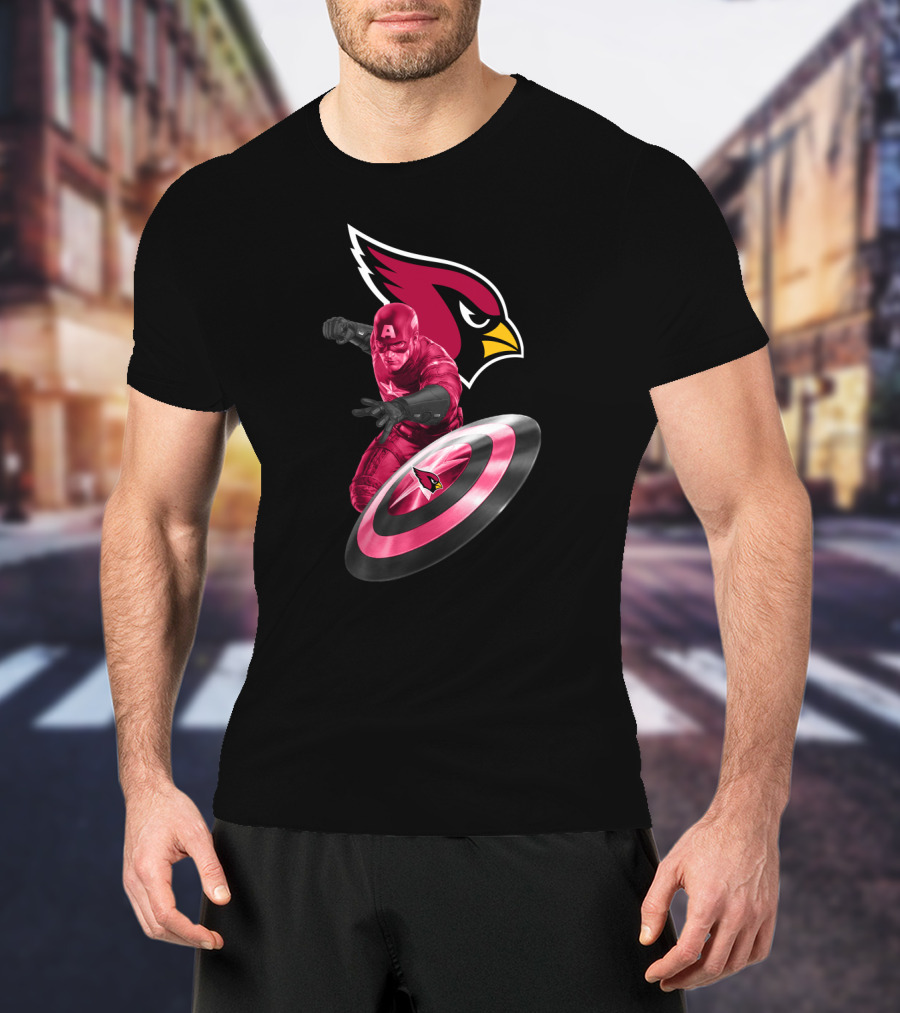Arizona Cardinals Captain America Avengers Shield T-Shirt