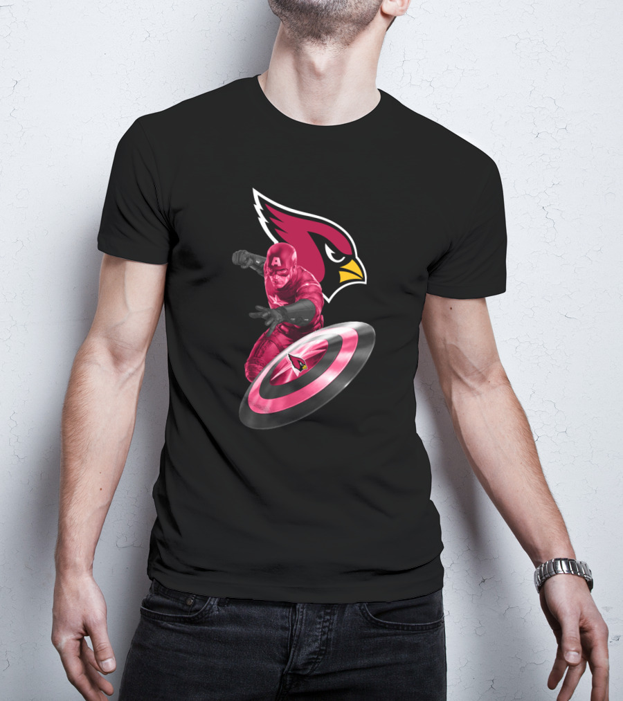 Arizona Cardinals Captain America Avengers Shield T-Shirt