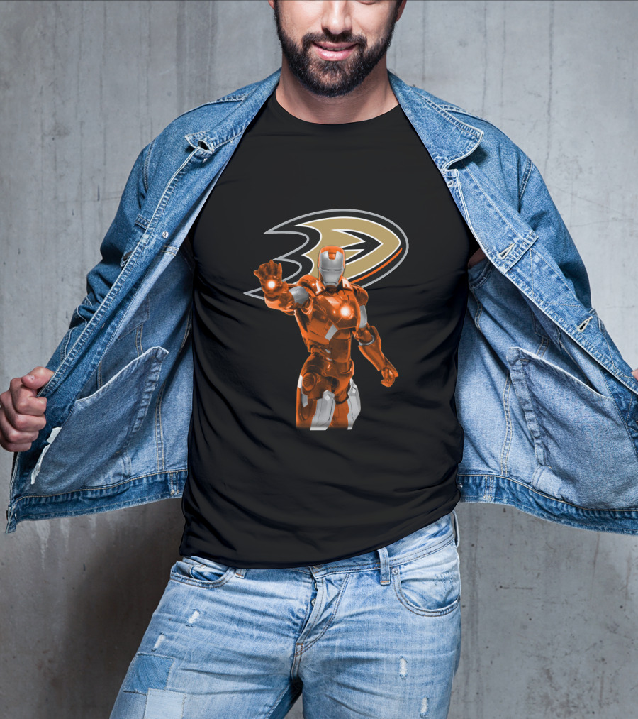 Anaheim Ducks Iron Man Crossover With Iconic Team T-Shirt