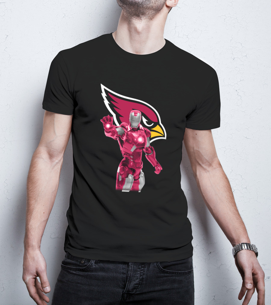 Iron Man Arizona Cardinals Fans Marvel Nfl Crossover T-Shirt