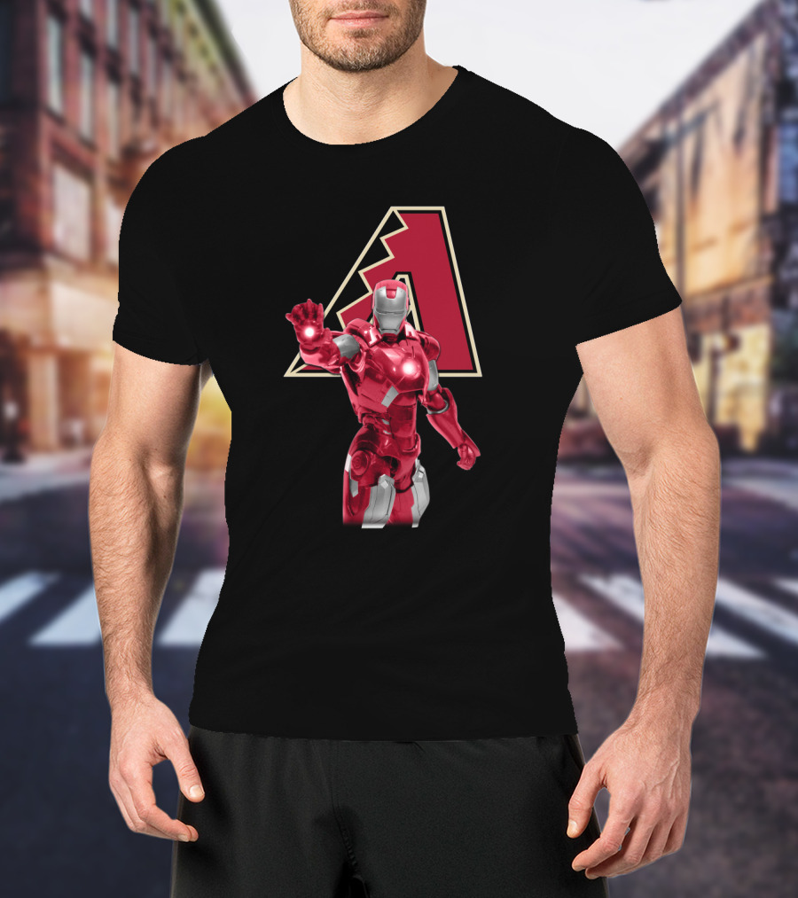 Iron Man Arizona Diamondbacks Marvel Baseball Crossover T-Shirt