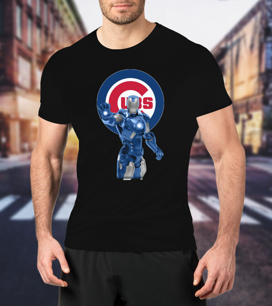 Chicago Cubs Iron Man Crossover Marvel Merchandise T-Shirt