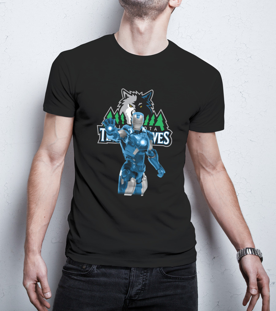 Iron Man Minnesota Timberwolves Crossover Appeal For Fans T-Shirt