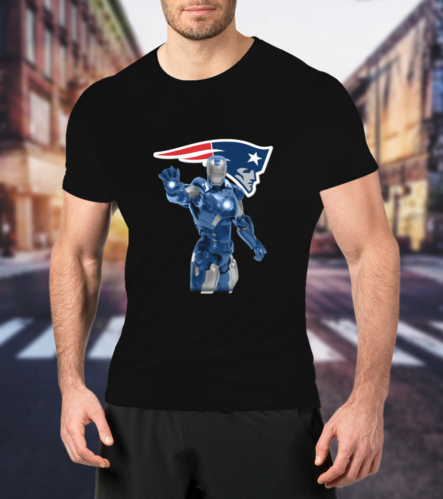 Iron Man Meets New England Patriots For Fans T-Shirt