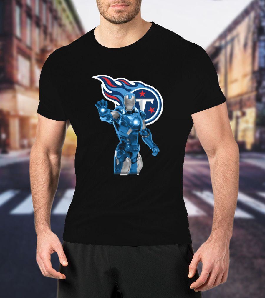 Iron Man Crossover With Tennessee Titans Fan Gear T-Shirt
