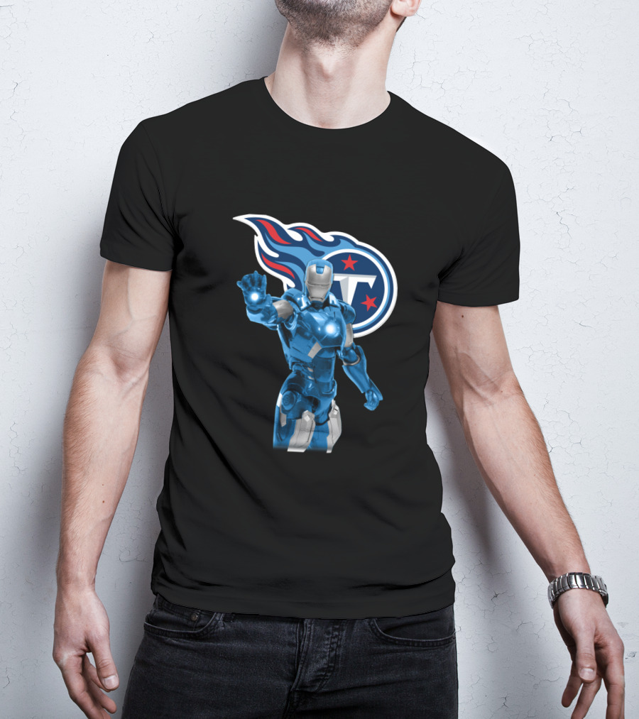 Iron Man Crossover With Tennessee Titans Fan Gear T-Shirt