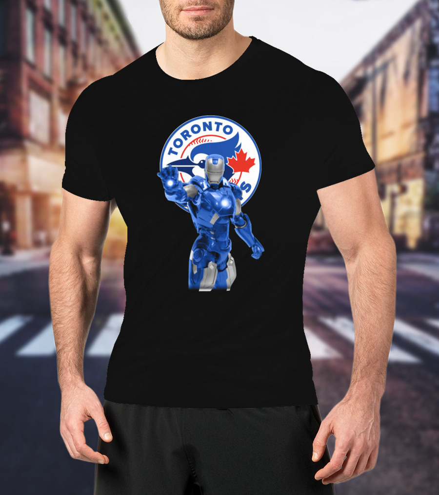 Toronto Blue Jays Iron Man Fans Ultimate Marvel Baseball Crossover T-Shirt