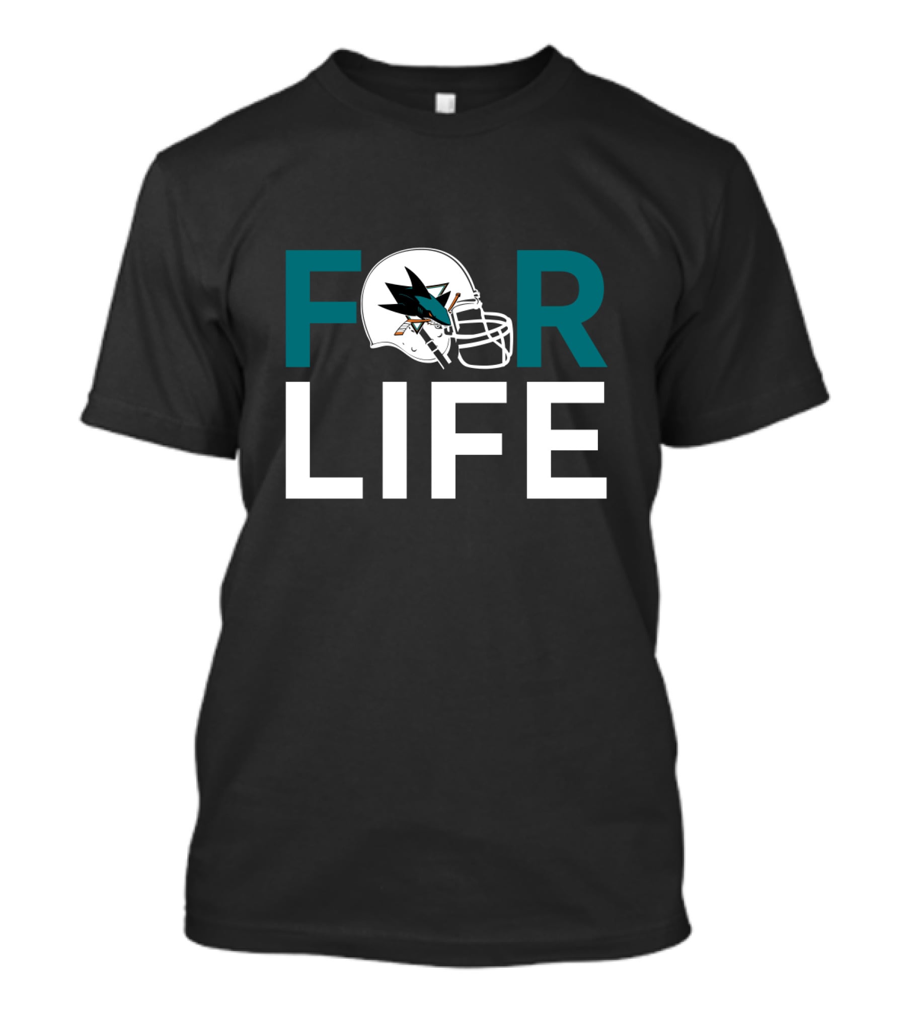 San Jose Sharks Logo Helmet For Life T-Shirt