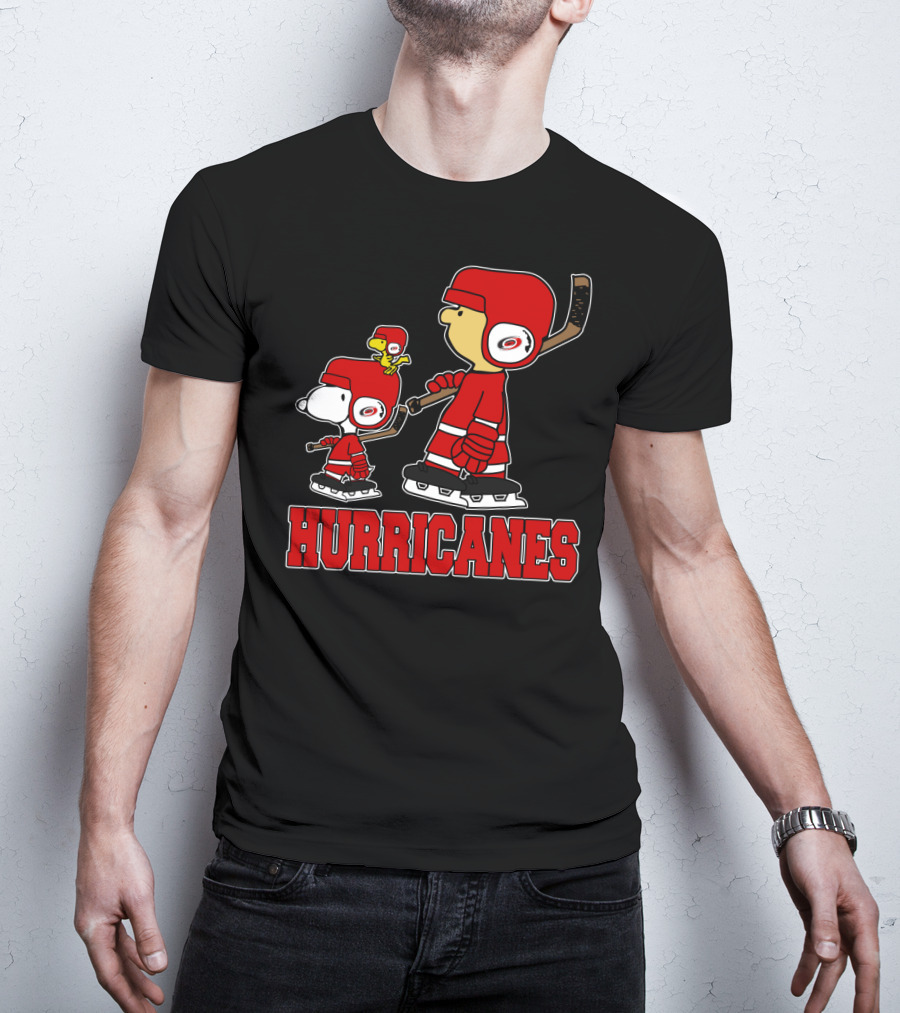 Snoopy Hockey With Carolina Hurricanes Mascot T-Shirt