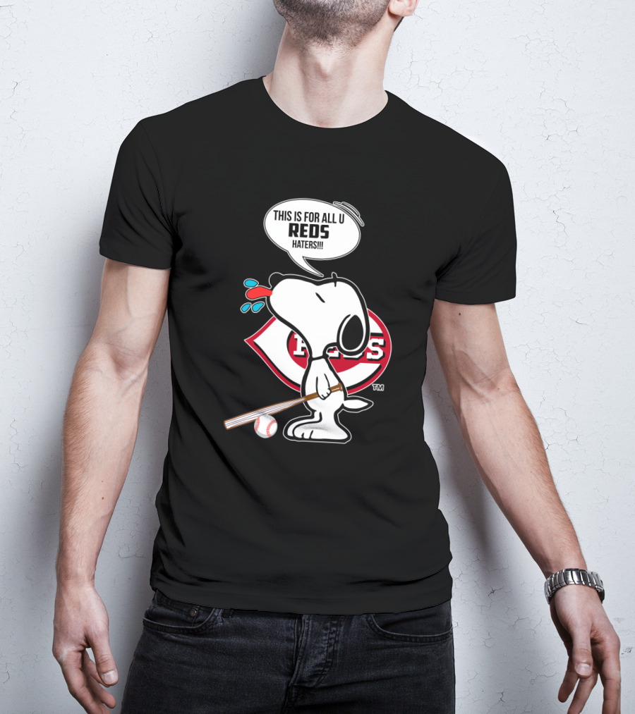 Snoopy Reds Baseball Fans Cincinnati Reds Haters T-Shirt