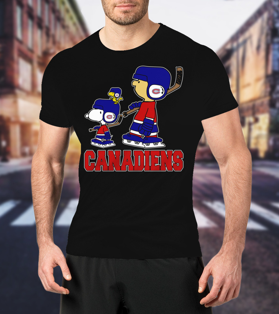 Snoopy Canadiens Fan Hockey Skate With Woodstock And Friends T-Shirt
