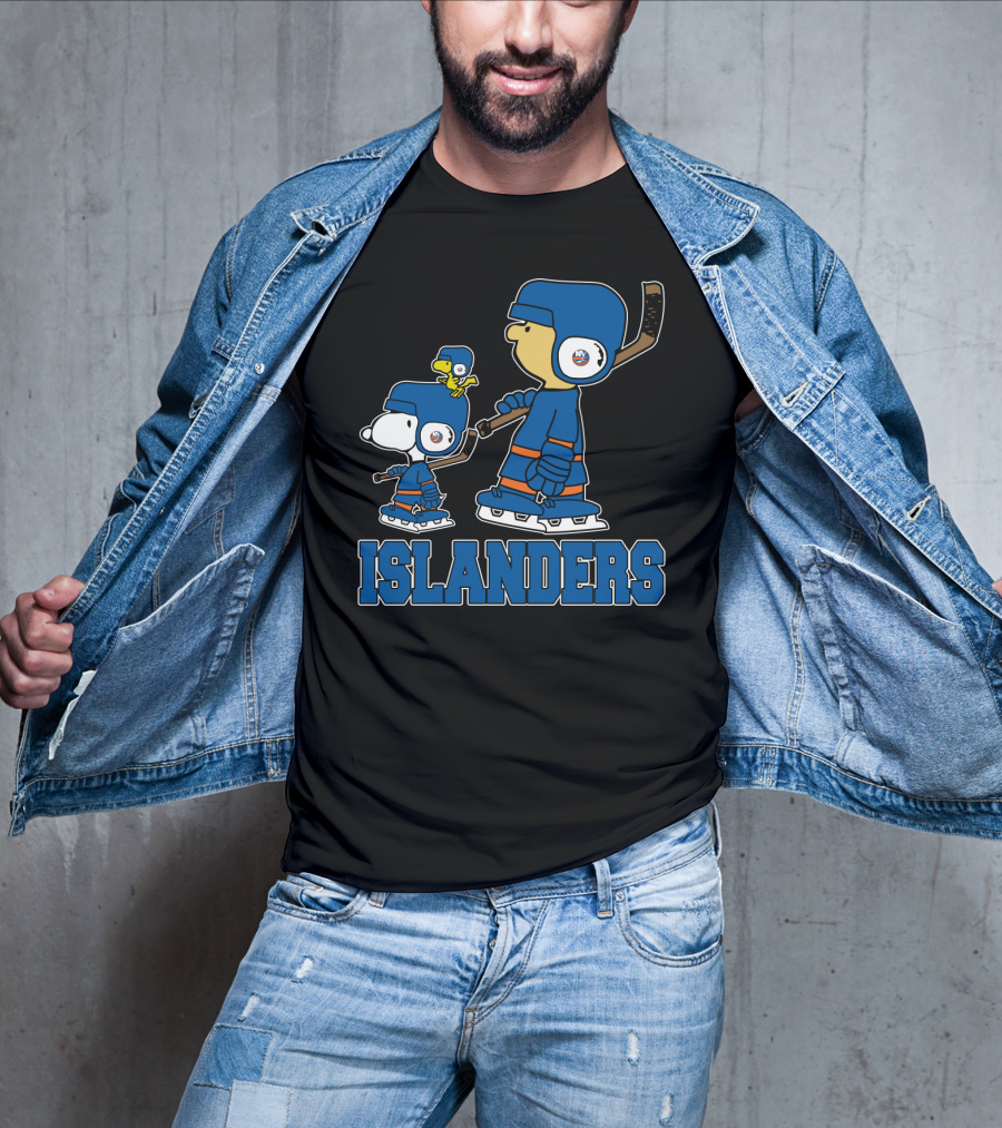 Snoopy Islanders Hockey Fans Peanuts Theme T-Shirt