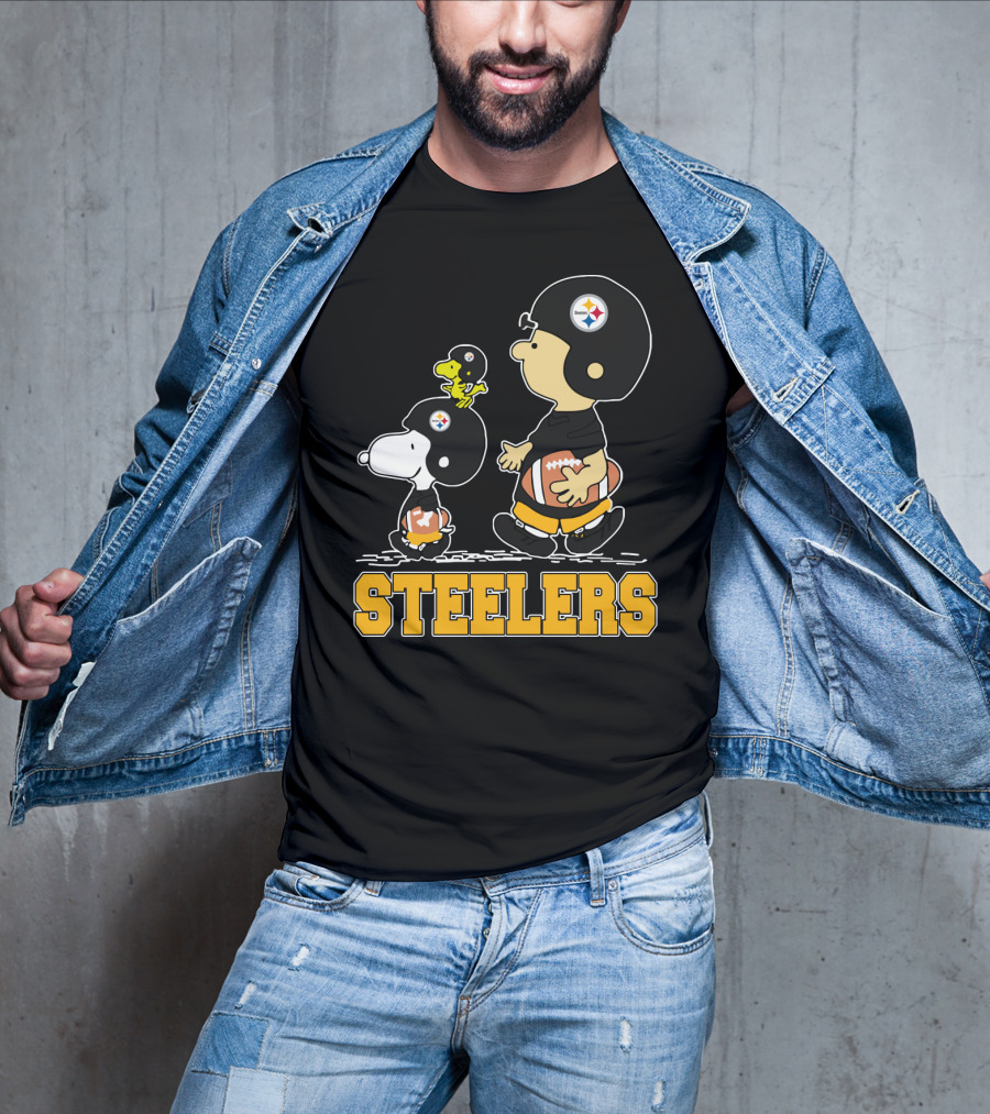 Snoopy Woodstock Steelers Football Fans T-Shirt