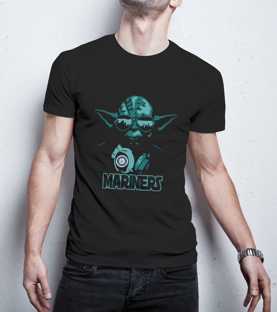 Yoda Mariners Fusion With Seattle Mariners Logo And Star Wars Themes T-Shirt