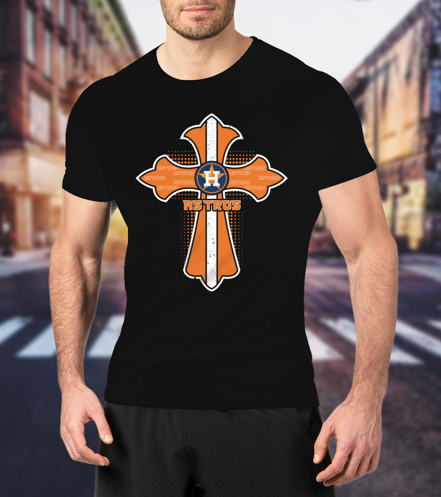 Houston Astros Cross Symbol For Jesus Fans T-Shirt