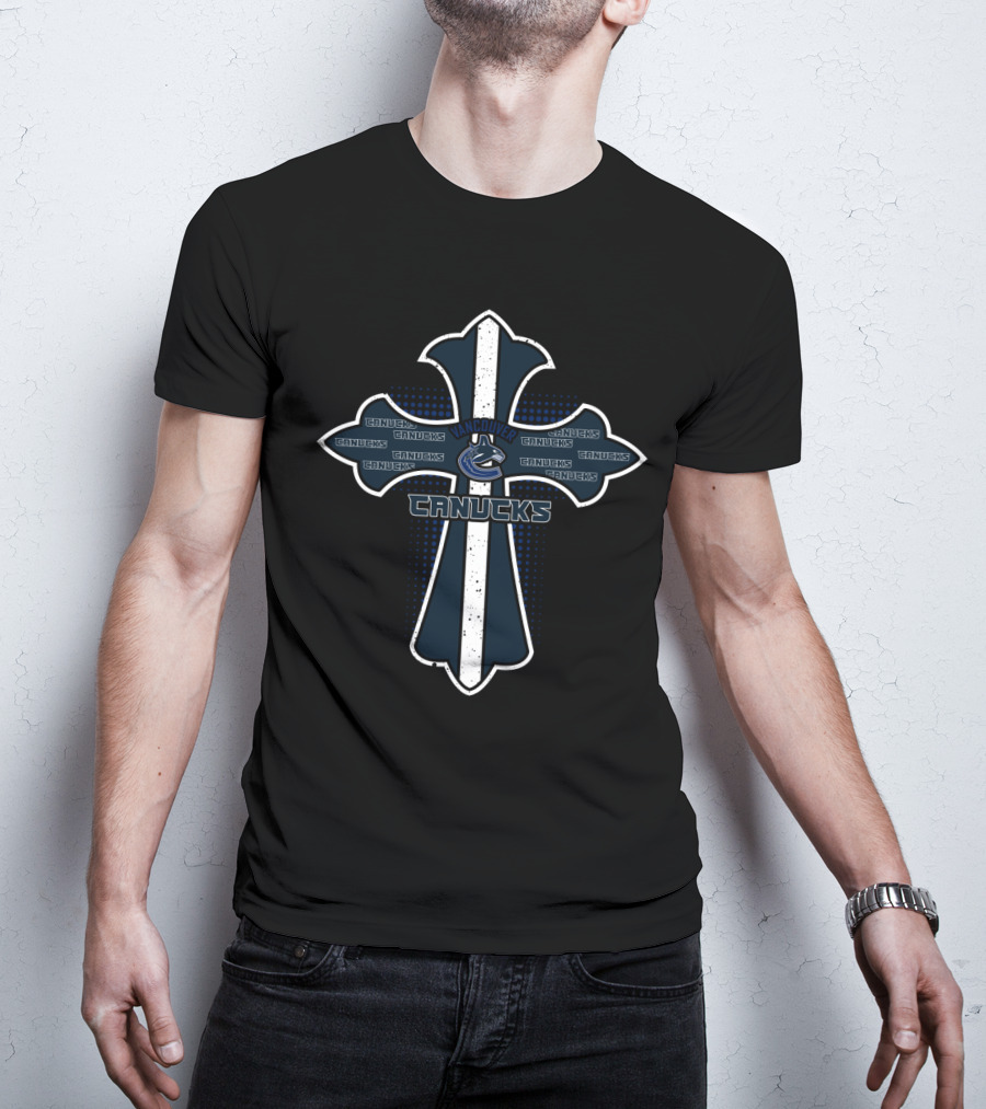 Vancouver Canucks Cross Logo Christian Fans Support T-Shirt