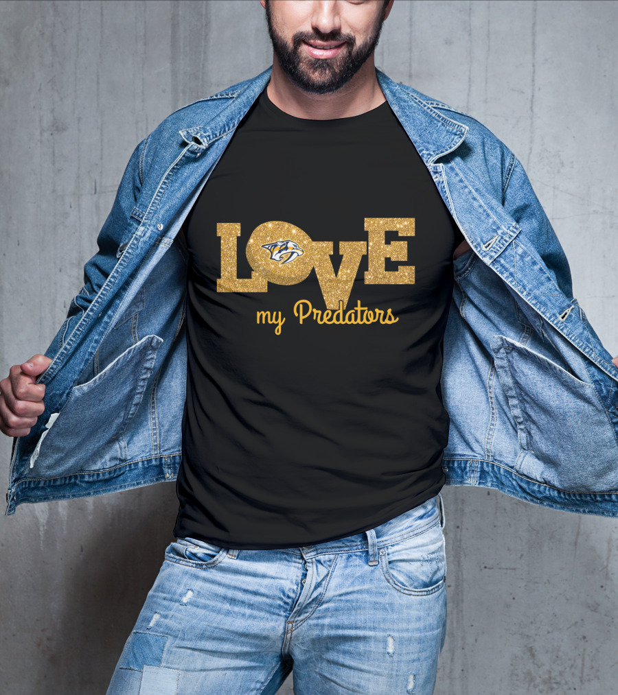 My Nashville Predators Love Glitter Display T-Shirt