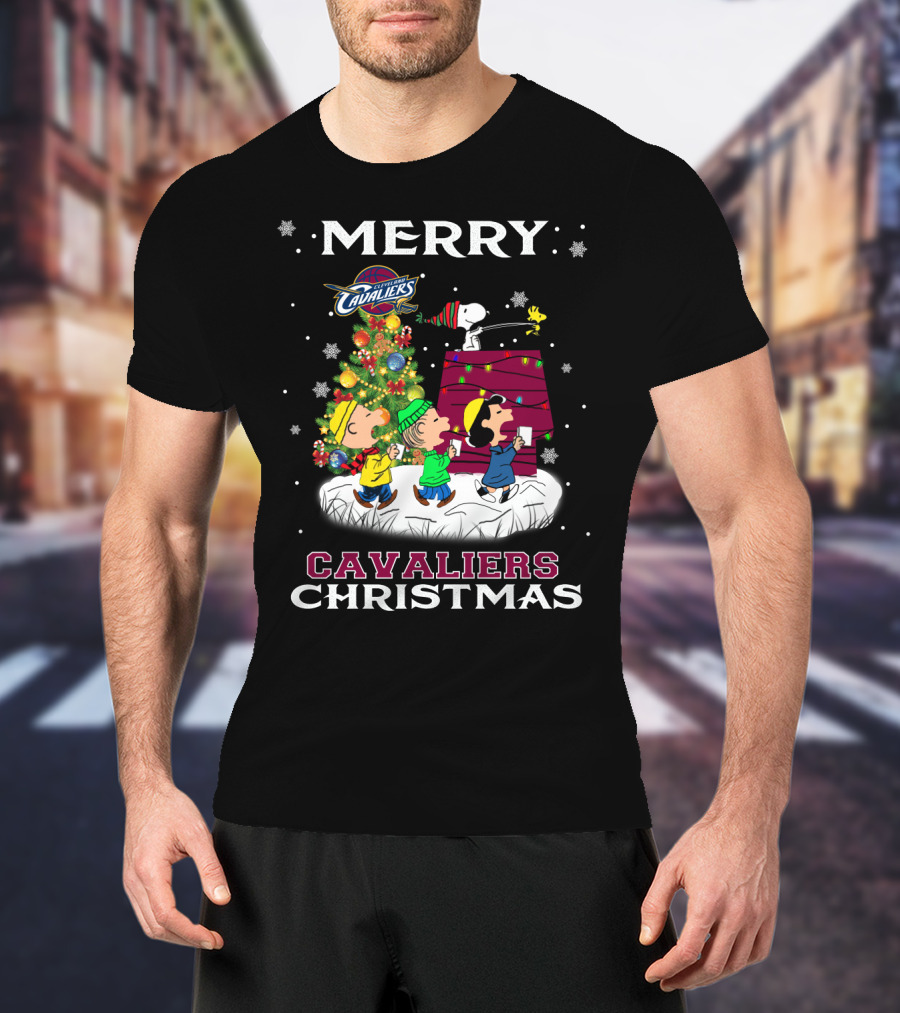 Merry Cavaliers Christmas Snoopy Peanuts Charlie Brown T-Shirt