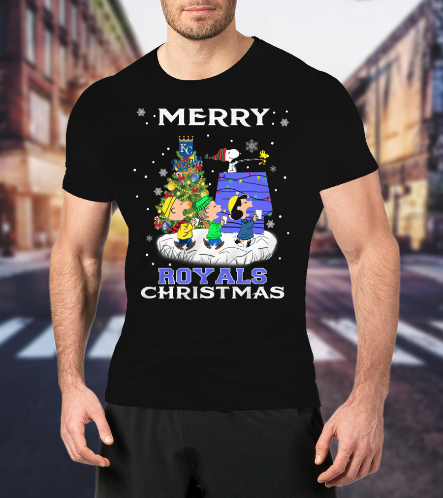 Merry Kansas City Royals Christmas Snoopy Fans T-Shirt