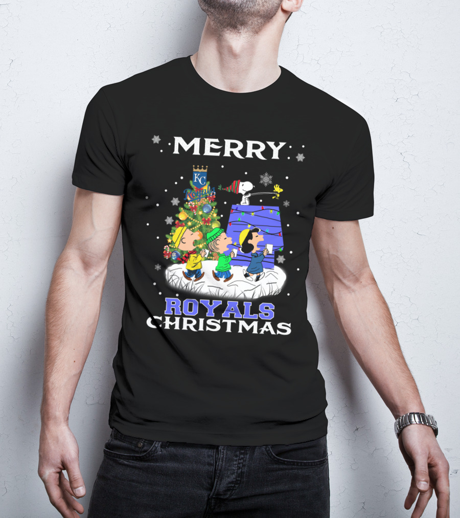 Merry Kansas City Royals Christmas Snoopy Fans T-Shirt