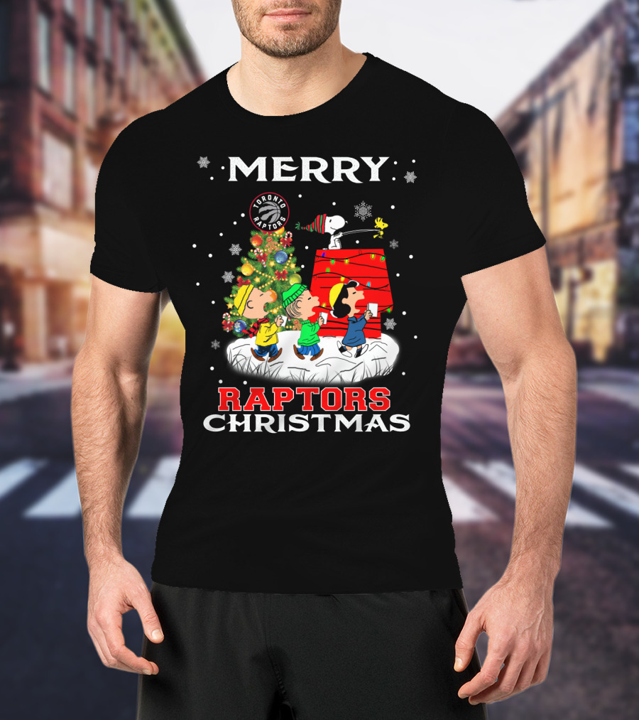 Merry Raptors Christmas Toronto Snoopy Fans T-Shirt