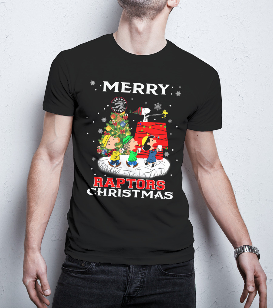 Merry Raptors Christmas Toronto Snoopy Fans T-Shirt