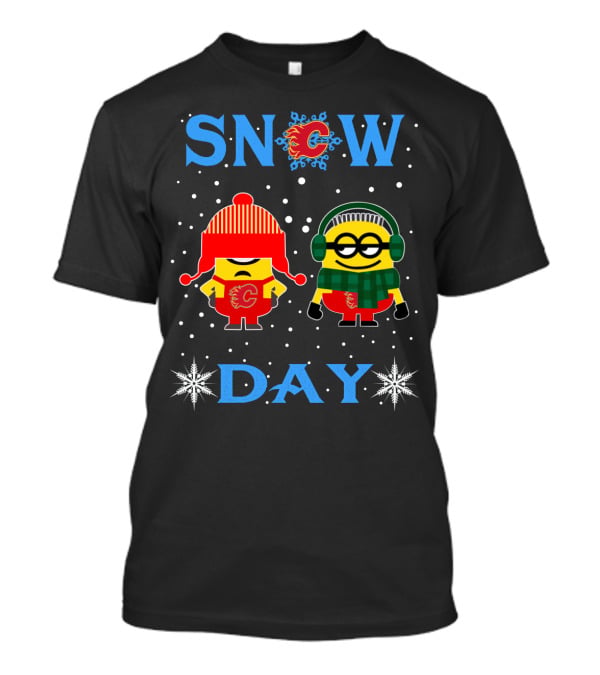 Snow Day For Calgary Flames Minion Fans T-Shirt