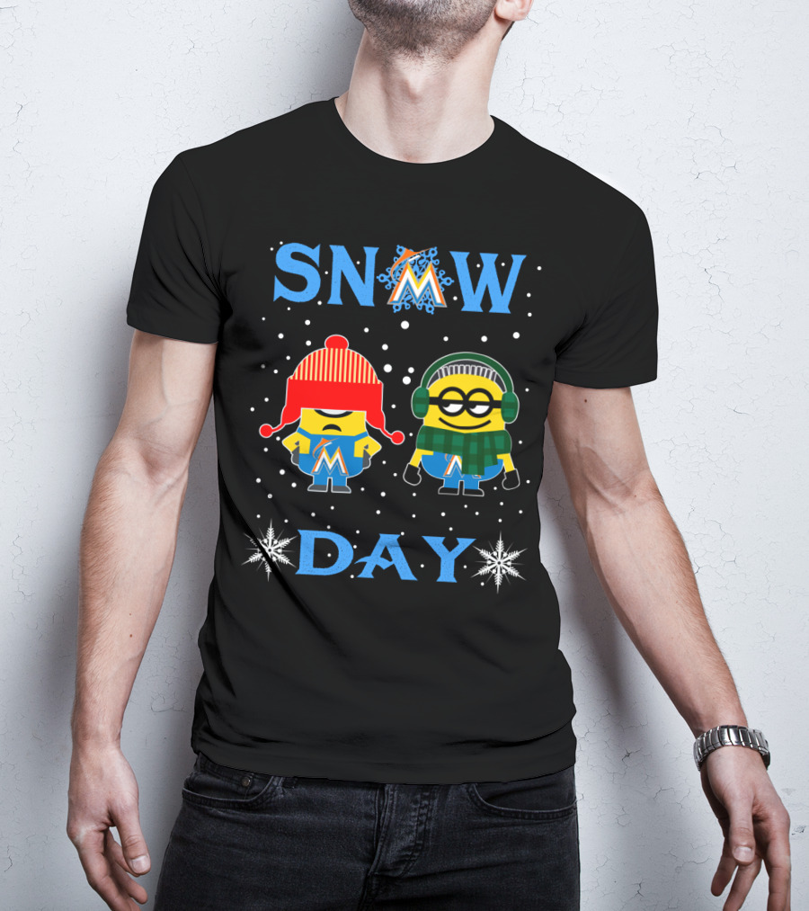 Snow Day Miami Marlins Minion Fans T-Shirt