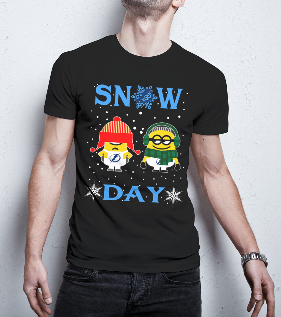 Snow Day Tampa Bay Lightning Minion Winter Fun T-Shirt