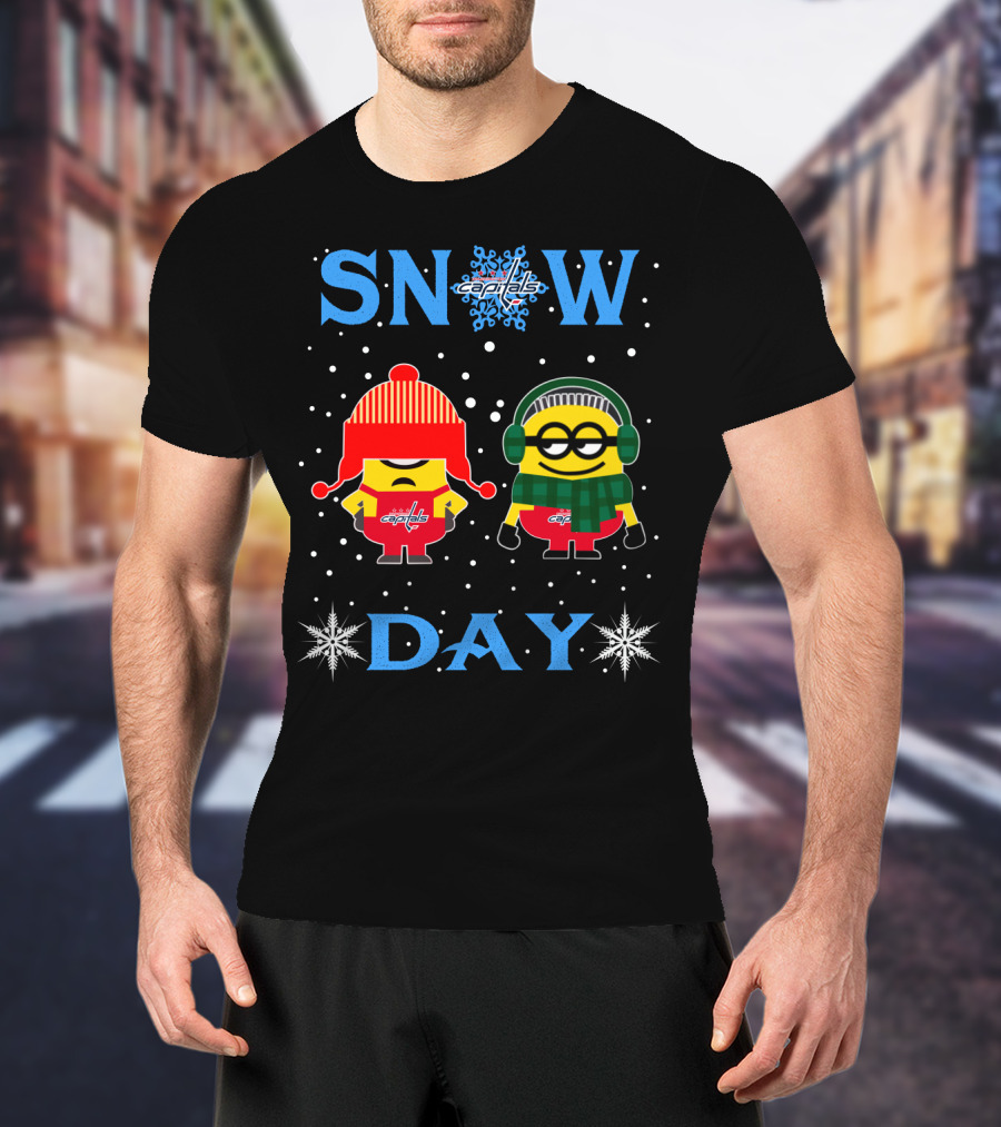 Snow Day Washington Capitals Minion Winter Fun T-Shirt