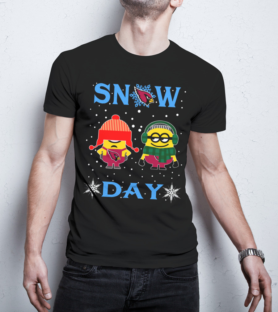 Snow Day Arizona Cardinals Minions Holiday Theme T-Shirt