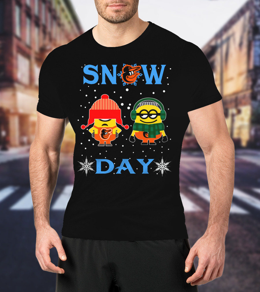 Snow Day Baltimore Orioles Minions T-Shirt