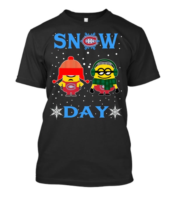 Snow Day Montreal Canadiens With Minions Snowflakes T-Shirt
