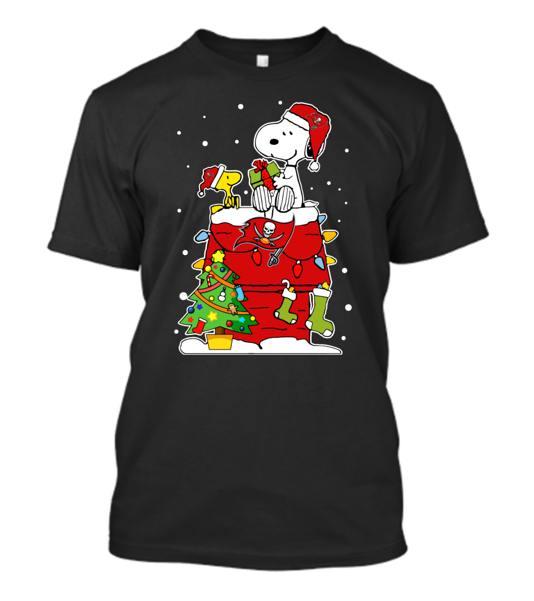 Tampa Bay Buccaneers Snoopy Christmas Santa Hat Holiday Fan Gift T-Shirt